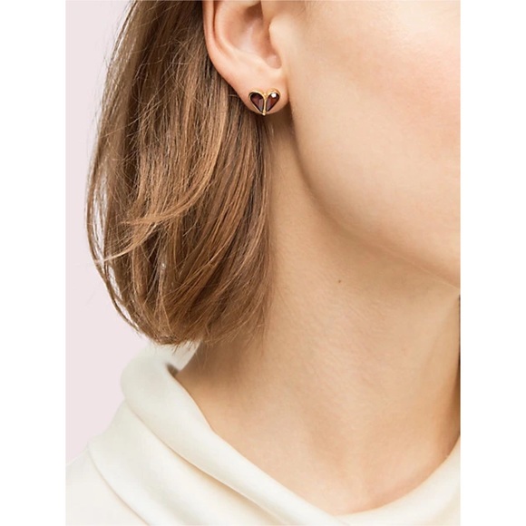 KATE SPADE • Rock Solid Crystal Red Heart Earrings - Picture 3 of 6